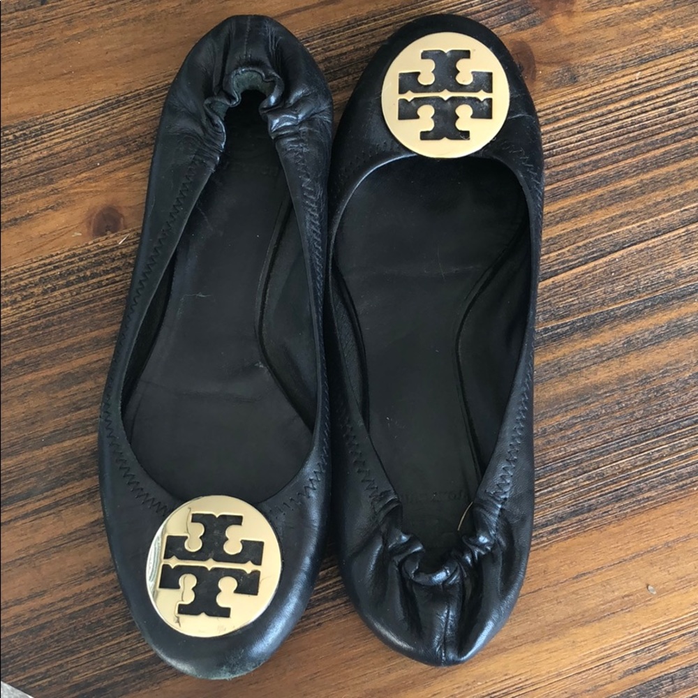 Authentic Tory Burch Original Black Reva Flat